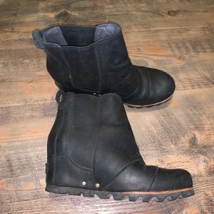 Sorel Lea Wedge Black Boot Womens 8